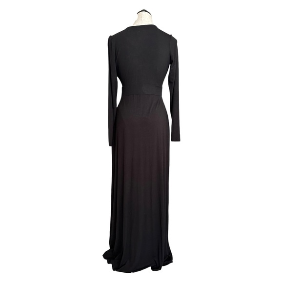 Bump Biddy Narine NEW Plunge  Maxi Maternity Dress Sexy High Slits Black Size M - Picture 7 of 16